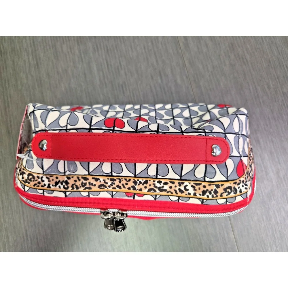 NWT Brighton Wild Love Cosmetic Bag Travel Bag Hearts Leopard w/ bonus pouch $78